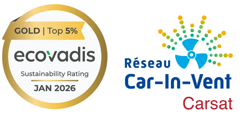 Labels Awitech Ecovadis médaille d'or et Carsat